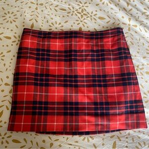 J. CREW Wool Red Plaid Mini Skirt